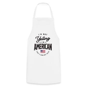 Je ne crie pas Je suis American Funny American Pride - Tablier de cuisine - blanc - Devant - AI Model Male 185 dark (185cm)