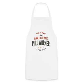 Funny Awesome Mill Worker Job Beruf - Kochschürze - Weiß - Vorne - AI Model Male 185 dark (185cm)