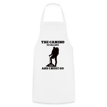 Camino 2023 Pilger Reise Pilgern Jakobsweg Wandern - Kochschürze - Weiß - Vorne - AI Model Male 185 dark (185cm)