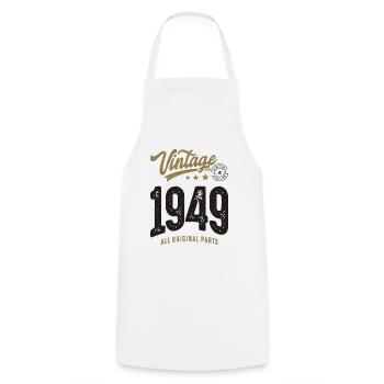 Vintage 1949 73rd Birthday - Cooking Apron - white - Front - AI Model Male 185 dark (185cm)