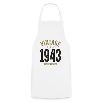 Jahrgang 1943 79. Geburtstag - Kochschürze - Weiß - Vorne - AI Model Male 185 dark (185cm)