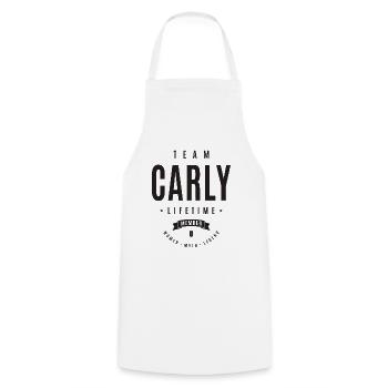 Carly Personalized Name - Cooking Apron - white - Front - AI Model Male 185 dark (185cm)
