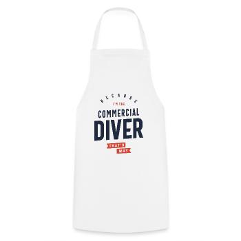 Commercial Diver Job Occupation - Cooking Apron - white - Front - AI Model Male 185 dark (185cm)