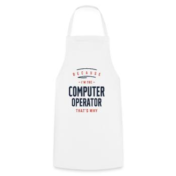 Computer Operator Job Occupation - Cooking Apron - white - Front - AI Model Male 185 dark (185cm)