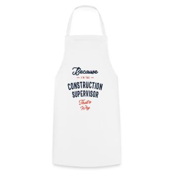 Construction Supervisor Job Occupation - Cooking Apron - white - Front - AI Model Male 185 dark (185cm)