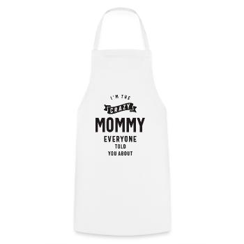 Funny Mommy - Cooking Apron - white - Front - AI Model Male 185 dark (185cm)