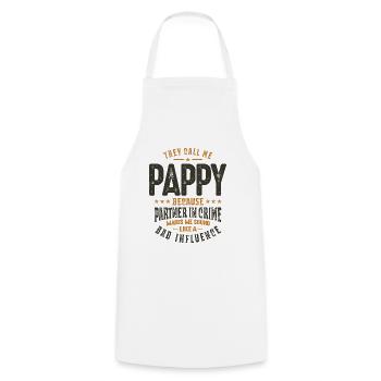 They Call Me Pappy Because partner In Crime - Cooking Apron - white - Front - AI Model Male 185 dark (185cm)