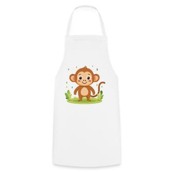 Little monkey, great joy - Cooking Apron - white - Front - AI Model Male 185 dark (185cm)
