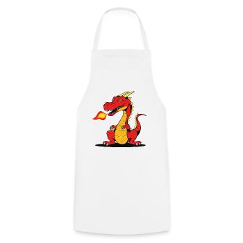 Strong as a dragon through everyday life - Cooking Apron - white - Front - AI Model Male 185 dark (185cm)