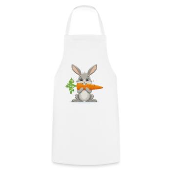 Nibbling fun with Hoppelhase - Cooking Apron - white - Front - AI Model Male 185 dark (185cm)