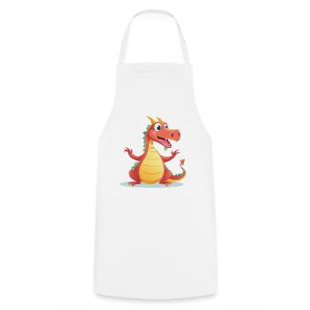 Bunte Drachen-Welt auf meinem Shirt - Kochschürze - Weiß - Vorne - AI Model Male 185 dark (185cm)