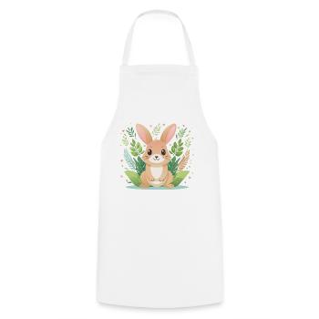 Cute bunny, great joy - Cooking Apron - white - Front - AI Model Male 185 dark (185cm)