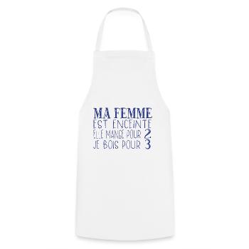 Cadeau homme femme enceinte - Tablier de cuisine - blanc - Devant - AI Model Male 185 dark (185cm)