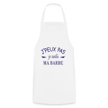 J'peux pas je taille ma barbe - Tablier de cuisine - blanc - Devant - AI Model Male 185 dark (185cm)