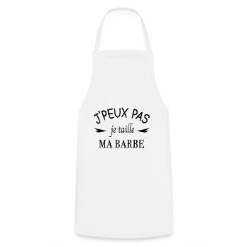 J'peux pas je me taille la barbe - Tablier de cuisine - blanc - Devant - AI Model Male 185 dark (185cm)
