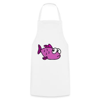 Poisson cool mignon drôle - Tablier de cuisine - blanc - Devant - AI Model Male 185 dark (185cm)