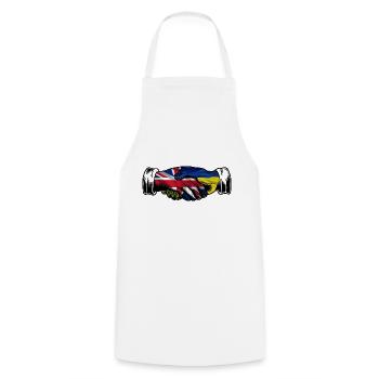 Je me tiens avec l’Ukraine Uk Drapeau britannique - Tablier de cuisine - blanc - Devant - AI Model Male 185 dark (185cm)