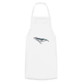 Whale watercolor - Cooking Apron - white - Front - AI Model Male 185 dark (185cm)