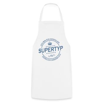 I'm a genius SUPER GUY pretty supposedly 1 - Cooking Apron - white - Front - AI Model Male 185 dark (185cm)