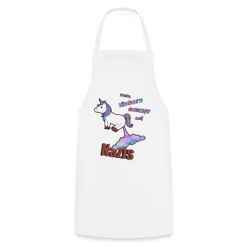 Contre la licorne nazie, contre la droite - Tablier de cuisine - blanc - Devant - AI Model Male 185 dark (185cm)