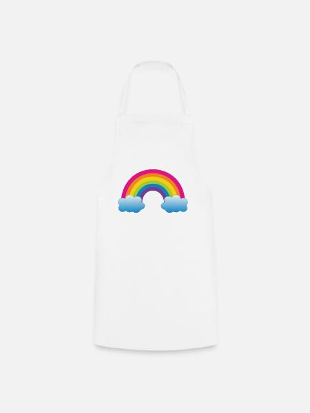 Arc-en-ciel - Tablier de cuisine - blanc