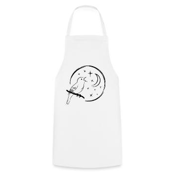 singing nightingale / singing bird - Cooking Apron - white - Front - AI Model Male 185 dark (185cm)