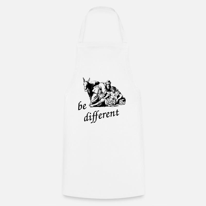 Samaritain - be different - Tablier de cuisine - blanc
