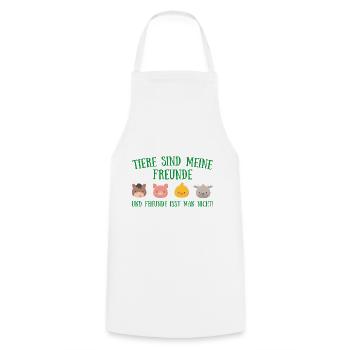 Tiere sind meine freunde Vegan Geschenk Plant - Kochschürze - Weiß - Vorne - AI Model Male 185 dark (185cm)