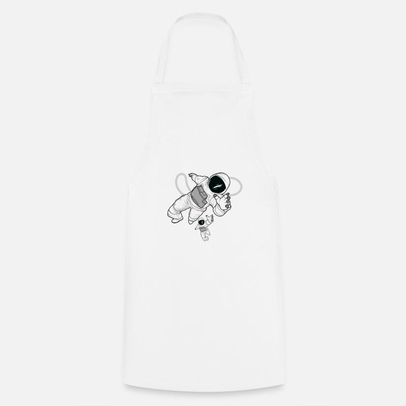 Space Man. Deux hommes de fusée dans le cosmos. L'astronaute. - Tablier de cuisine - blanc