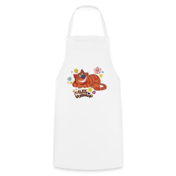 Alice Au Pays Des Merveilles Chat Cheshire Fleurs - Tablier de cuisine - blanc - Devant - AI Model Male 185 dark (185cm)