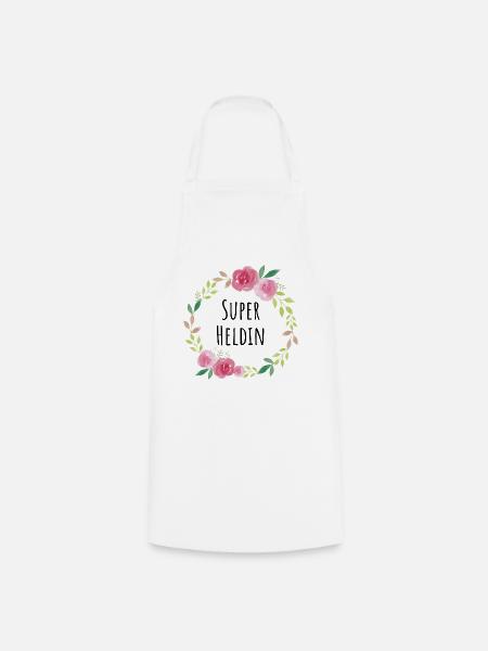 Super Heldin Feministin Muttertag Geschenk Blumen - Kochschürze - Weiß