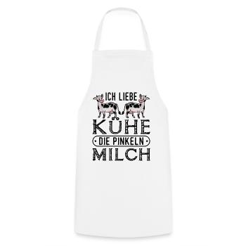 Landwirtin Spruch Lustig Bäuerin Milch Kühe - Kochschürze - Weiß - Vorne - AI Model Male 185 dark (185cm)