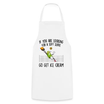 Funny Pickleball Player Paddleball Lover - Cooking Apron - white - Front - AI Model Male 185 dark (185cm)