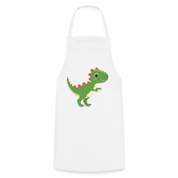 Düwex – The cool T-Rex with red spikes - Cooking Apron - white - Front - AI Model Male 185 dark (185cm)