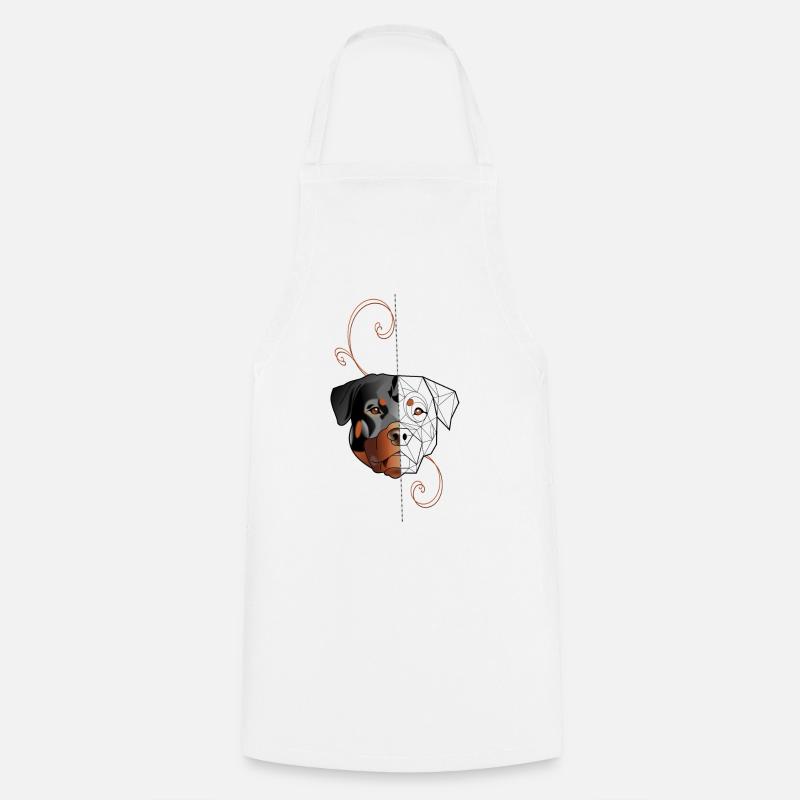 Rottweiler - Double face - Tablier de cuisine - blanc