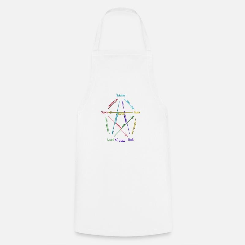 Rock Paper Scissors Lizard Spock - Cooking Apron - white