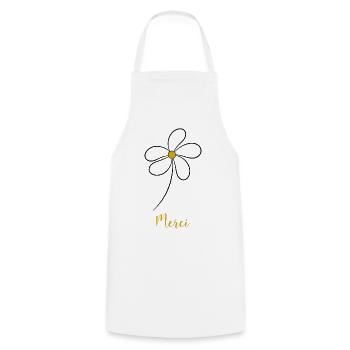 MISTRESS. THANK YOU. THANK YOU MISTRESS. MISTRESS - Cooking Apron - white - Front - AI Model Male 185 dark (185cm)