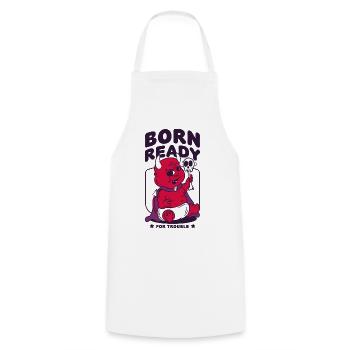 Geboren Bereit für Ärger Baby Devil - Kochschürze - Weiß - Vorne - AI Model Male 185 dark (185cm)