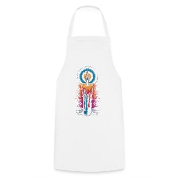 Faith Light Candle Retro Spirit Design - Tablier de cuisine - blanc - Devant - AI Model Male 185 dark (185cm)