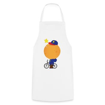Sunlit Orange Cyclist Hoodie - Cooking Apron - white - Front - AI Model Male 185 dark (185cm)