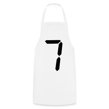 digitale_zahl_7- - Tablier de cuisine - blanc - Devant - AI Model Male 185 dark (185cm)