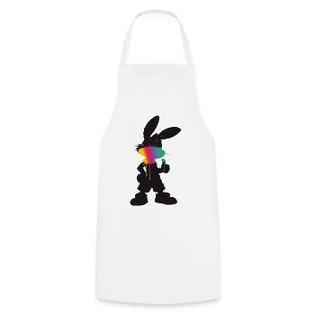 Cooler Hase Silhouette Neon Farbe Street Style  - Kochschürze - Weiß - Vorne - AI Model Male 185 dark (185cm)