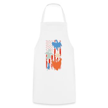 Fantôme d’Halloween Halloween Drapeau des États-Unis Fantôme d’Halloween - Tablier de cuisine - blanc - Devant - AI Model Male 185 dark (185cm)