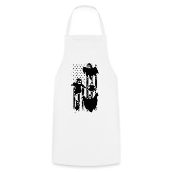 Fantôme d’Halloween Halloween Fantôme du drapeau américain - Tablier de cuisine - blanc - Devant - AI Model Male 185 dark (185cm)