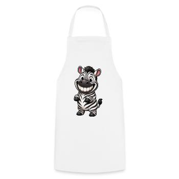 Lustiges Grinsen Zebra Comic Cartoon - Kochschürze - Weiß - Vorne - AI Model Male 185 dark (185cm)