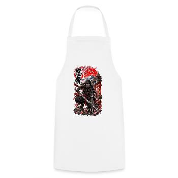 Ninja – Schattenkrieger Japans - Kochschürze - Weiß - Vorne - AI Model Male 185 dark (185cm)
