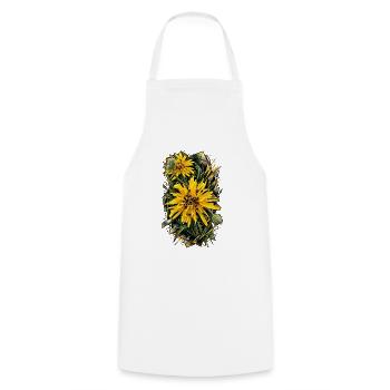 Sonnenblumen Prisma Blütenkunst - Kochschürze - Weiß - Vorne - AI Model Male 185 dark (185cm)