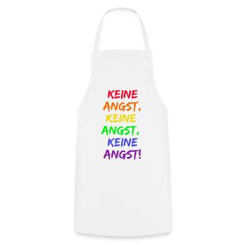 KEINE ANGST, MUT GEGEN RECHTS, WIDERSTAND, FCK NZS - Kochschürze - Weiß - Vorne - AI Model Male 185 dark (185cm)