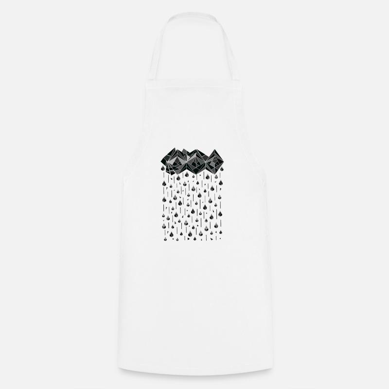 Geometric rain - Cooking Apron - white