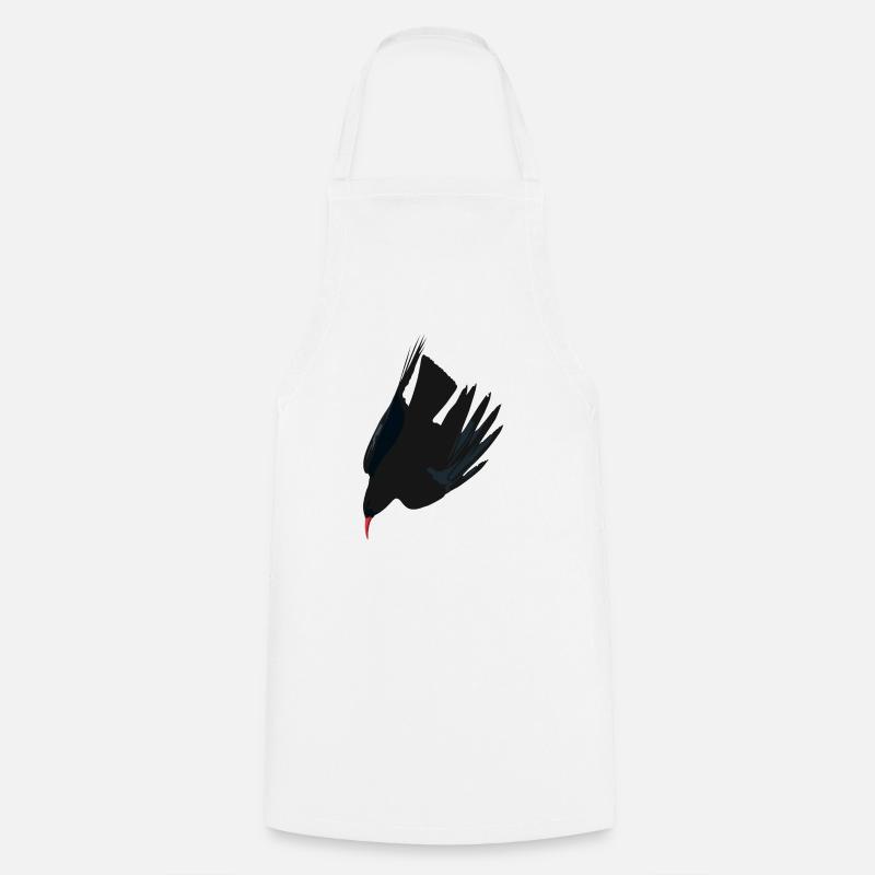 Red-billed Chough 3 - Cooking Apron - white